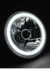 Octane Lighting 5 3/4 Inch SMD White LED Halo Halogen Bulb Headlight Angel Eye Crystal Clear Pair                                     - OL-001L-W - Image 7