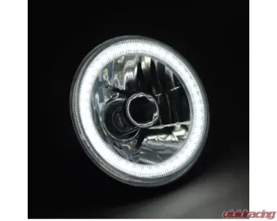 Octane Lighting 5 3/4 Inch SMD White LED Halo Halogen Bulb Headlight Angel Eye Crystal Clear Pair - OL-001L-W