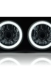 Octane Lighting 5 3/4 Inch Projector SMD White LED Halo Halogen Bulb Crystal Headlight Angel Eye Pair                                     - OL-002-L-P-W - Image 3