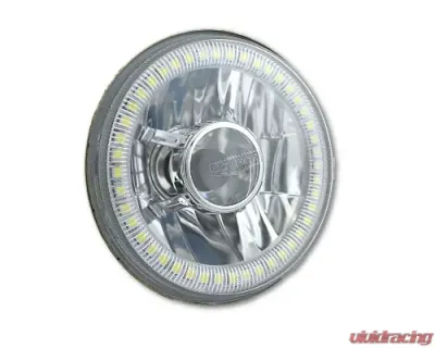 Octane Lighting 5 3/4 Inch Projector SMD White LED Halo Halogen Bulb Crystal Headlight Angel Eye Pair - OL-002-L-P-W