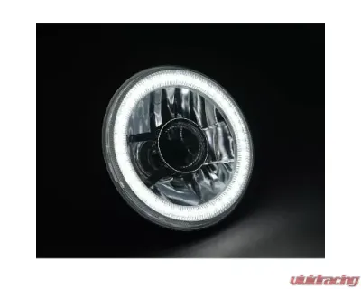 Octane Lighting 5 3/4 Inch Projector SMD White LED Halo Halogen Bulb Crystal Headlight Angel Eye Pair - OL-002-L-P-W