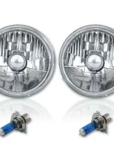 Octane Lighting 5 3/4 Inch Halogen Headlight Diamond Crystal Headlamp 55/60w H4 6000k Light Bulb Pair                                     - OL-003 - Image 12