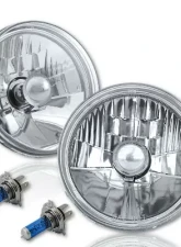 Octane Lighting 5 3/4 Inch Halogen Headlight Diamond Crystal Headlamp 55/60w H4 6000k Light Bulb Pair                                     - OL-003 - Image 2