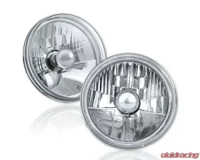 Octane Lighting 5 3/4 Inch Halogen Headlight Diamond Crystal Headlamp 55/60w H4 6000k Light Bulb Pair - OL-003