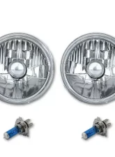 Octane Lighting 5 3/4 Inch Halogen Headlight Diamond Crystal Headlamp 55/60w H4 6000k Light Bulb Pair                                     - OL-003 - Image 10