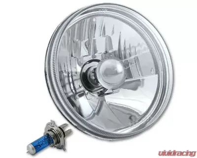 Octane Lighting 5 3/4 Inch Halogen Headlight Diamond Crystal Headlamp 55/60w H4 6000k Light Bulb Pair - OL-003