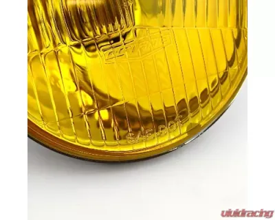 Octane Lighting 5 3/4 Inch Halogen Stock Amber Yellow Glass Headlight Fog Light H4 60W Bulbs Pair - OL-004-YG-CL