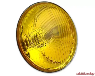 Octane Lighting 5 3/4 Inch Halogen Stock Amber Yellow Glass Headlight Fog Light H4 60W Bulbs Pair - OL-004-YG-CL