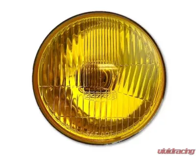 Octane Lighting 5 3/4 Inch Halogen Stock Amber Yellow Glass Headlight Fog Light H4 60W Bulbs Pair - OL-004-YG-CL