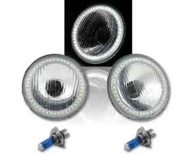 Octane Lighting 5 3/4 Inch White Stock SMD LED Halo Halogen Light Bulb Lamp Headlight Angel Eye Pair