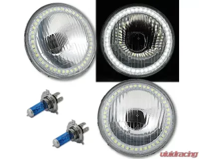 Octane Lighting 5 3/4 Inch White Stock SMD LED Halo Halogen Light Bulb Lamp Headlight Angel Eye Pair - OL-004L-W