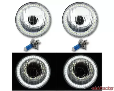 Octane Lighting 5 3/4 Inch White Stock SMD LED Halo Halogen Light Bulb Lamp Headlight Angel Eye Pair - OL-004L-W