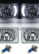 Octane Lighting 4X6 Inch White LED Split Halo Headlight Halogen Headlamp 60W Light Bulbs Pair                                     - OL-018 - Image 2