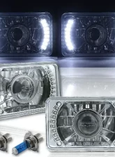 Octane Lighting 4X6 Inch White LED Halo Projector Halogen Crystal Clear Headlamp Headlight Bulb Pair                                     - OL-019 - Image 12