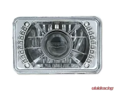 Octane Lighting 4X6 Inch White LED Halo Projector Halogen Crystal Clear Headlamp Headlight Bulb Pair - OL-019
