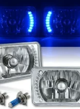 Octane Lighting 4X6 Inch Blue LED Halo Angel Eye Headlight Halogen Headlamp 55/60W Light Bulbs Pair                                     - OL-020 - Image 12