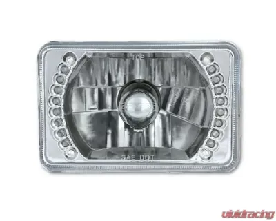 Octane Lighting 4X6 Inch Blue LED Halo Angel Eye Headlight Halogen Headlamp 55/60W Light Bulbs Pair - OL-020