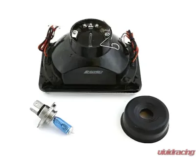 Octane Lighting 4X6 Inch Blue LED Halo Angel Eye Headlight Halogen Headlamp 55/60W Light Bulbs Pair - OL-020
