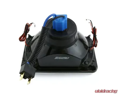 Octane Lighting 4X6 Inch Blue LED Halo Angel Eye Headlight Halogen Headlamp 55/60W Light Bulbs Pair - OL-020