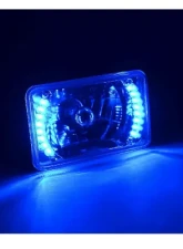Octane Lighting 4X6 Inch Blue LED Halo Angel Eye Headlight Halogen Headlamp 55/60W Light Bulbs Pair                                     - OL-020 - Image 10
