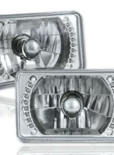 Octane Lighting 4X6 Inch Red LED Halo Angel Eye Headlight Halogen Headlamp 55/60W Light Bulbs Pair                                     - OL-022 - Image 4