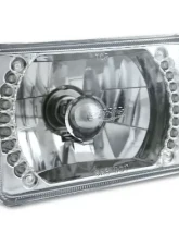 Octane Lighting 4X6 Inch Red LED Halo Angel Eye Headlight Halogen Headlamp 55/60W Light Bulbs Pair                                     - OL-022 - Image 6