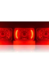 Octane Lighting 4X6 Inch Red LED Halo Projector Halogen Headlight Headlamp Bulbs Crystal Clear Pair                                     - OL-023 - Image 3