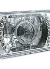 Octane Lighting 4X6 Inch Red LED Halo Projector Halogen Headlight Headlamp Bulbs Crystal Clear Pair                                     - OL-023 - Image 6