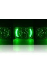 Octane Lighting 4X6 Inch Green LED Halo Angel Eye Headlight Halogen Headlamp 55/60W Light Bulbs Pair                                     - OL-024 - Image 3