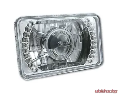 Octane Lighting 4X6 Inch Green LED Halo Projector Halogen Headlight Headlamp Bulb Crystal Clear Pair - OL-025