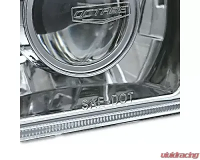 Octane Lighting 4X6 Inch Green LED Halo Projector Halogen Headlight Headlamp Bulb Crystal Clear Pair - OL-025