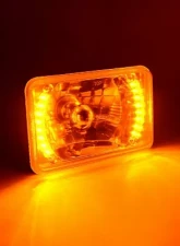 Octane Lighting 4X6 Inch Amber LED Halo Angel Eye Headlight Halogen Headlamp 55/60W Light Bulbs Pair                                     - OL-026 - Image 7