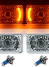 Octane Lighting 4X6 Inch Amber LED Halo Projector Headlight Halogen Headlamp 55/60W Light Bulbs Pair                                     - OL-027 - Image 2