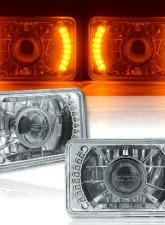 Octane Lighting 4X6 Inch Amber LED Halo Projector Headlight Halogen Headlamp 55/60W Light Bulbs Pair                                     - OL-027 - Image 12