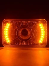 Octane Lighting 4X6 Inch Amber LED Halo Projector Headlight Halogen Headlamp 55/60W Light Bulbs Pair                                     - OL-027 - Image 5