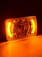 Octane Lighting 4X6 Inch Amber LED Halo Projector Headlight Halogen Headlamp 55/60W Light Bulbs Pair                                     - OL-027 - Image 7