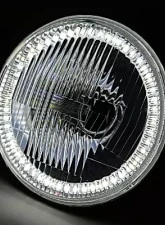 Octane Lighting 7 Inch SMD White Stock LED Halo Angel Eye H4 Headlamp Headlight Halogen Light Pair                                     - OL-028-W - Image 6