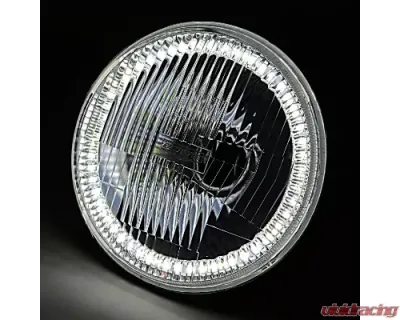 Octane Lighting 7 Inch SMD White Stock LED Halo Angel Eye H4 Headlamp Headlight Halogen Light Pair - OL-028-W
