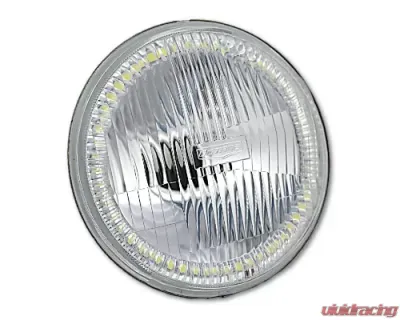 Octane Lighting 7 Inch SMD White Stock LED Halo Angel Eye H4 Headlamp Headlight Halogen Light Pair - OL-028-W