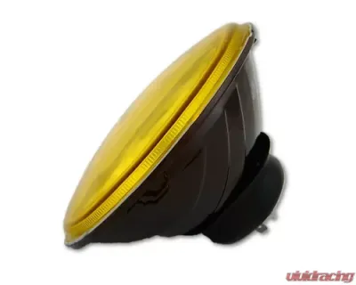 Octane Lighting 7 Inch H6024/6014 Yellow Amber Stock Glass Headlight H4 Clear Halogen Fog Light Pair - OL-028-YG-CL