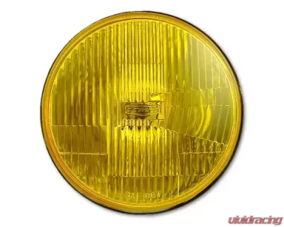Octane Lighting 7 Inch H6024/6014 Yellow Amber Stock Glass Headlight H4 Clear Halogen Fog Light Pair - OL-028-YG-CL