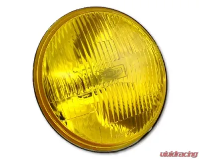 Octane Lighting 7 Inch H6024/6014 Yellow Amber Stock Glass Headlight H4 Clear Halogen Fog Light Pair - OL-028-YG-CL