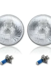 Octane Lighting 7 Inch Stock H4 Halogen Headlight Super White 12V 55/60W Light Bulb Headlamp Pair                                     - OL-028 - Image 2