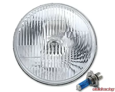 Octane Lighting 7 Inch Stock H4 Halogen Headlight Super White 12V 55/60W Light Bulb Headlamp Pair - OL-028