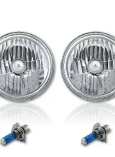 Octane Lighting 7 Inch Halogen H4 Headlight Clear Diamond Crystal Headlamp Sw 60/55W 12V Light Bulbs                                     - OL-029 - Image 2