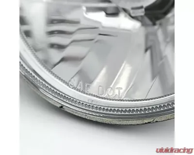 Octane Lighting 7 Inch Halogen H4 Headlight Clear Diamond Crystal Headlamp Sw 60/55W 12V Light Bulbs - OL-029