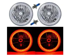 Octane Lighting 7 Inch SMD Amber 45 LED Halo Angel Eye H4 Headlamp Headlight Halogen Light Bulb Pair