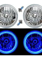 Octane Lighting 7 Inch SMD Blue LED Halo Angel Eyes H4 Headlamp Headlight Halogen Light Bulbs Pair                                     - OL-030-B - Image 11