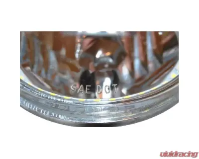 Octane Lighting 7 Inch SMD Blue LED Halo Angel Eyes H4 Headlamp Headlight Halogen Light Bulbs Pair - OL-030-B