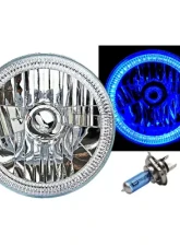 Octane Lighting 7 Inch SMD Blue LED Halo Angel Eyes H4 Headlamp Headlight Halogen Light Bulbs Pair                                     - OL-030-B - Image 6